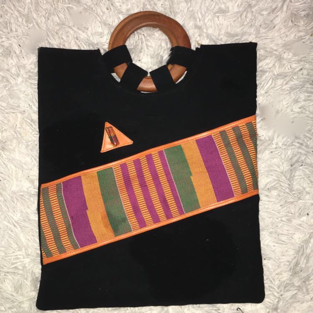 Black handmade purse from Ghana